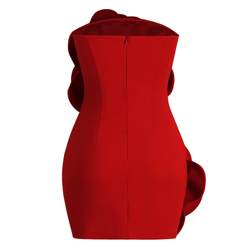 Bold Bloom Strapless Mini Dress