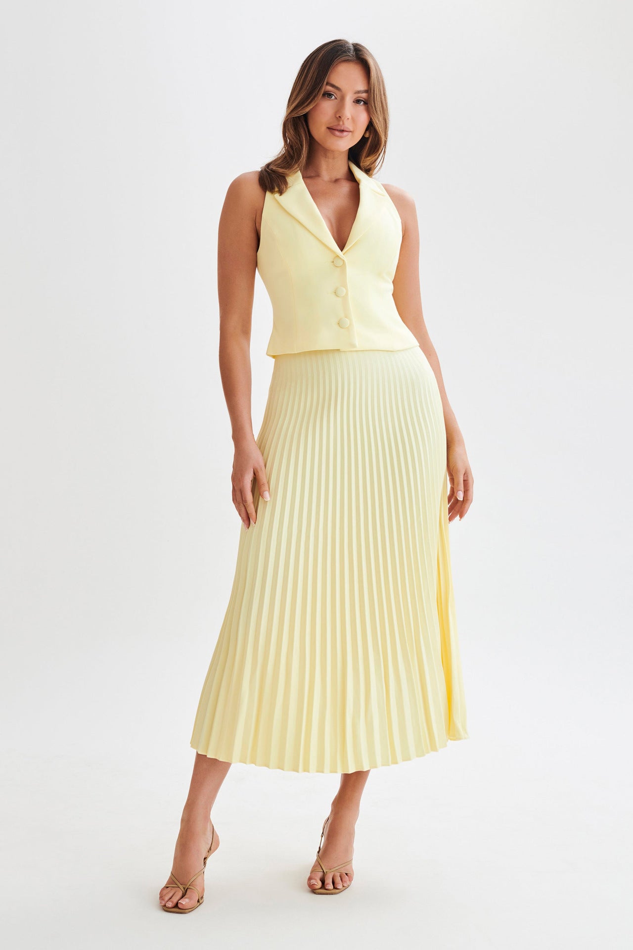 Elegant Pleated Midi Skirt
