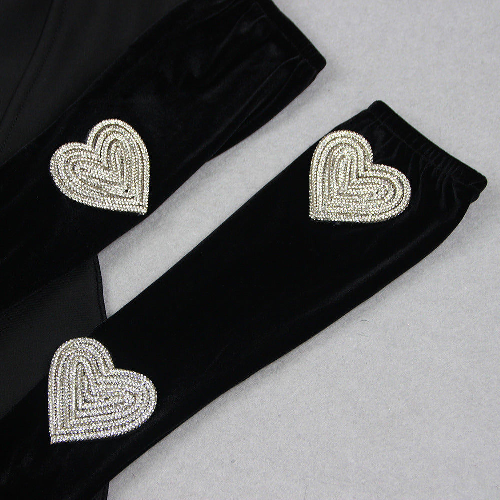 Glamorous Heart-Detail Evening Gown