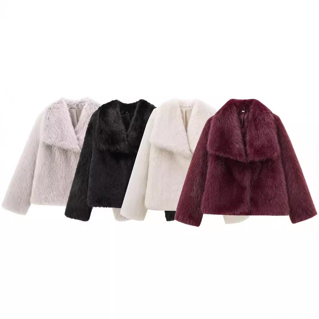 Faux Fur Plush Coat