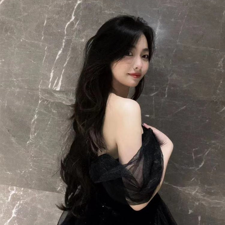Off-Shoulder Layered Tulle Gown - Chiccharm