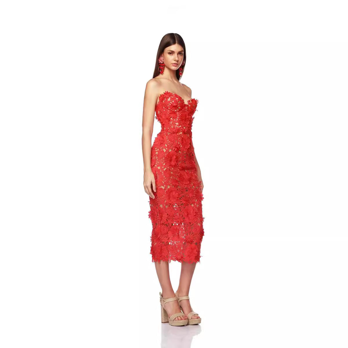 Lace Banquet Red Dress